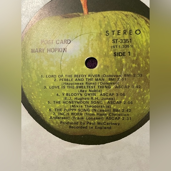 Mary Hopkin postcard vinyl no jacket produced/discovered by Paul McCartney 60s - Picture 4 of 4